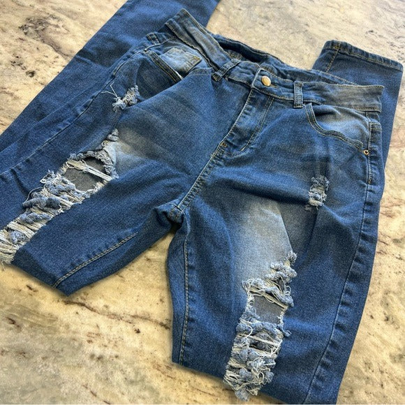 Distressed Skinny Jeans Size M