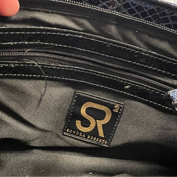 Sondra Robert’s Black Animal Clutch w Gold Studs