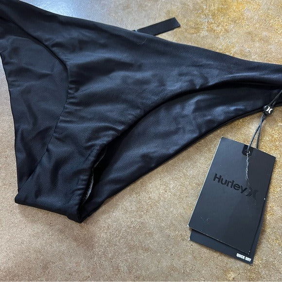 NWT Hurley Black Swim Bikini Bottoms Medium