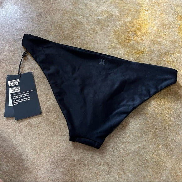 NWT Hurley Black Swim Bikini Bottoms Medium