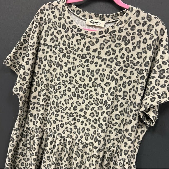 Haptics Boutique Leopard Peplum Top Size 1XL