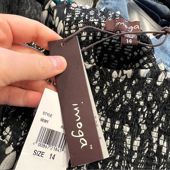 NWT Imoga Black + White Speckled Sleeveless Maxi Dress Girls Size 14