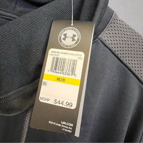 NWT Under Armour Women’s Black Loose Fit Cowl Neck Sweatshirt Medium