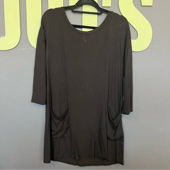 Black Tunic Top Size Large