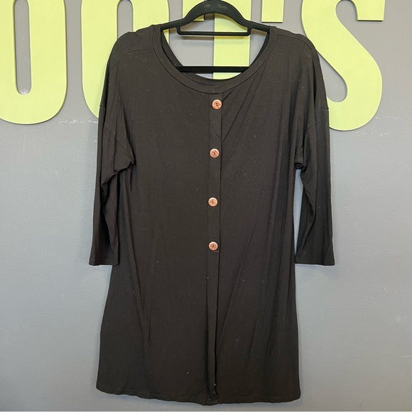 Black Tunic Top Size Large