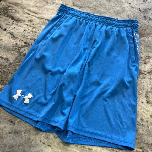 Under Armour UA Light Blue Loose Fit Athletic Shorts Size Youth Large