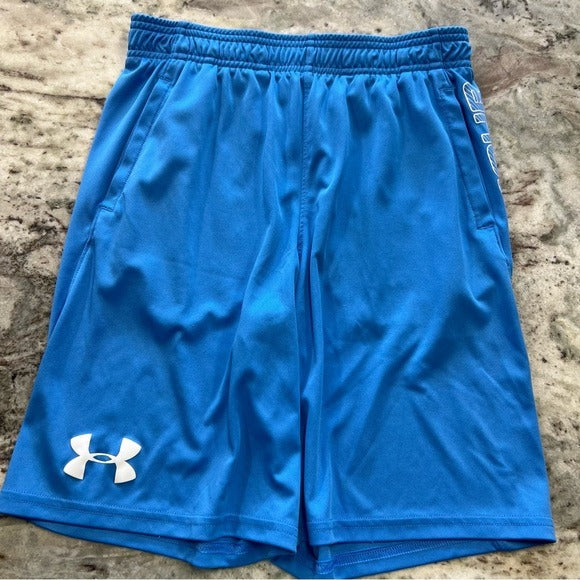 Under Armour UA Light Blue Loose Fit Athletic Shorts Size Youth Large