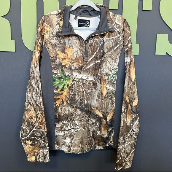 Browning Quarter Zip Camouflage Pullover Large