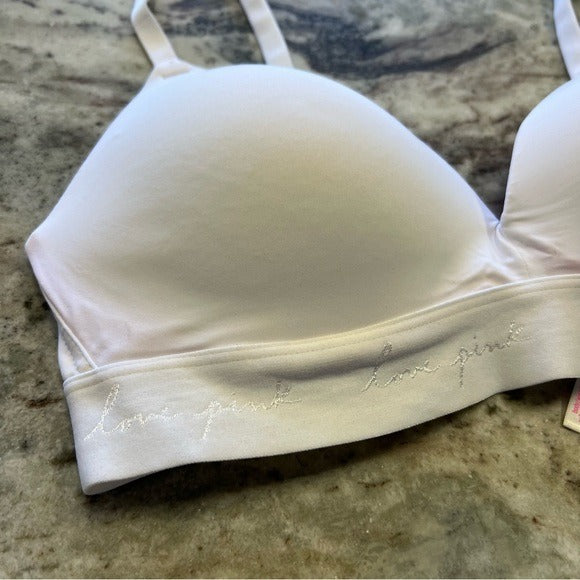 VS Love Pink White T-Shirt Bra Size 36C