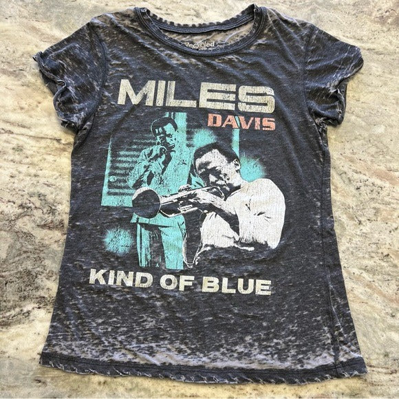 Recycled Karma Miles Davis Burnout Graphic Tee Size Small