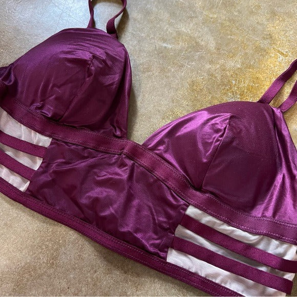 Victoria’s Secret Satin Plum Padded Bra Size Medium