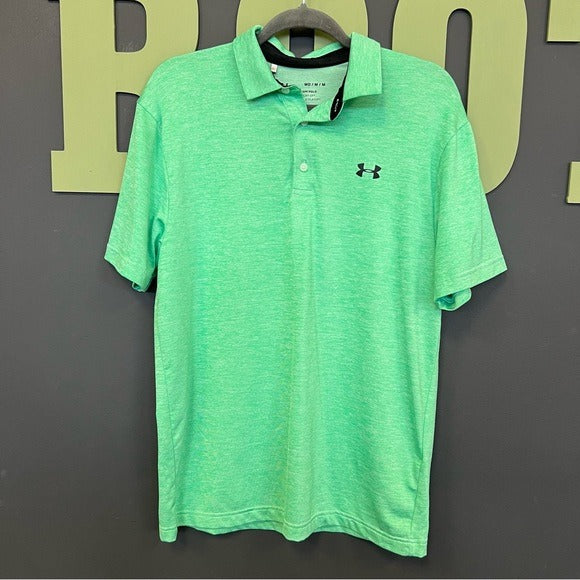 UA Under Armour Green Playoff Polo Collared Top Size Medium