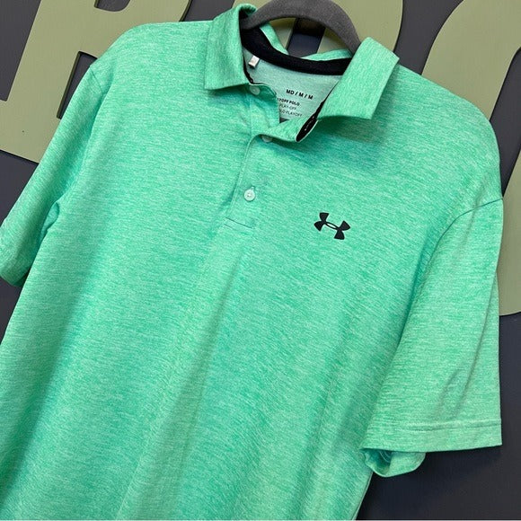 UA Under Armour Green Playoff Polo Collared Top Size Medium