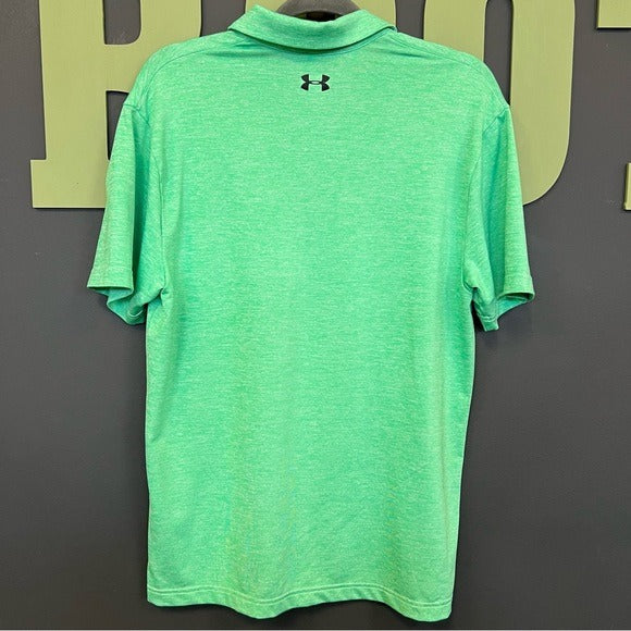 UA Under Armour Green Playoff Polo Collared Top Size Medium