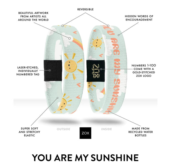 ZOX Kids Wristband - You Are My Sunshine