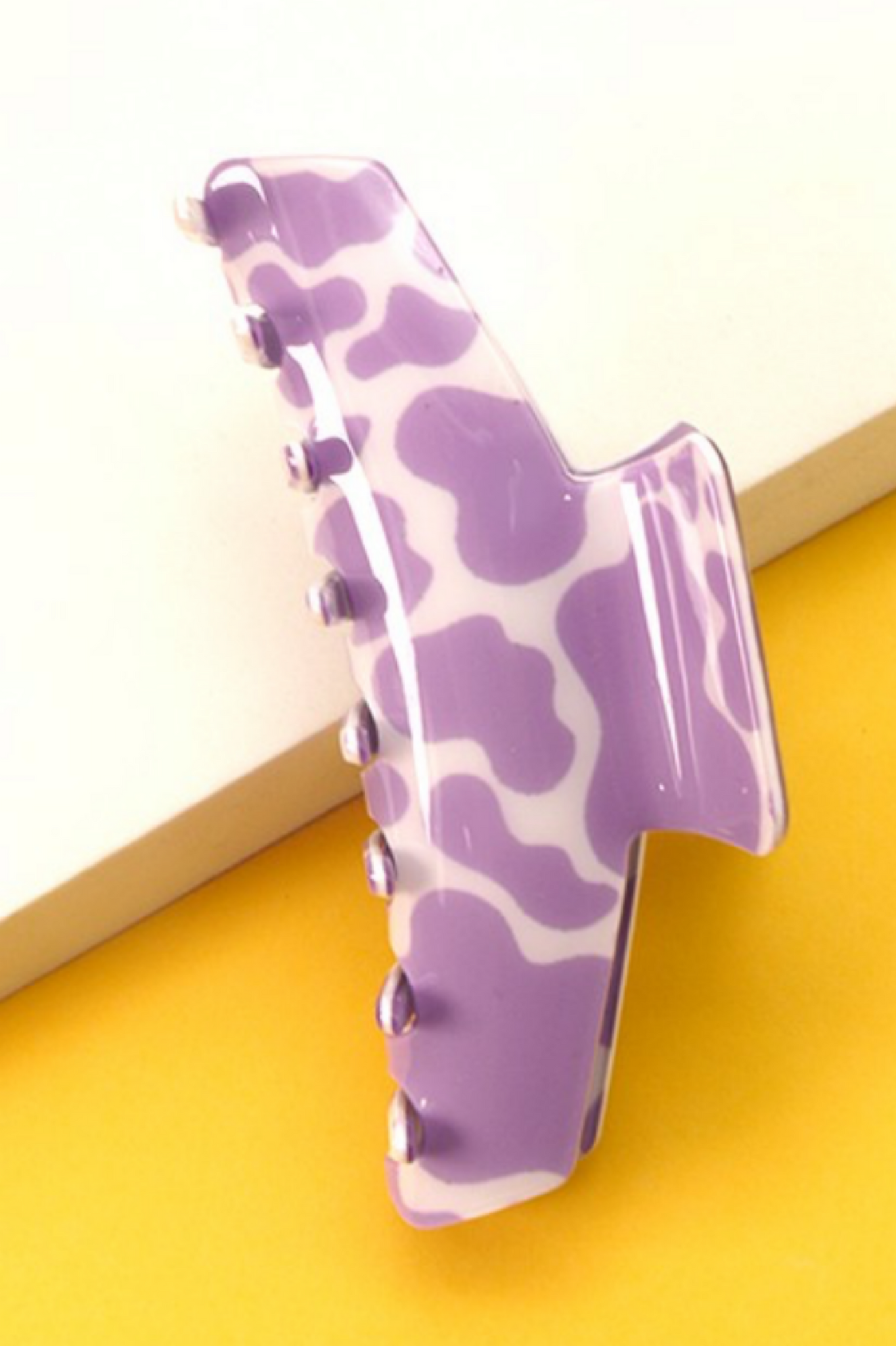 Lavender Cowprint Claw Clip