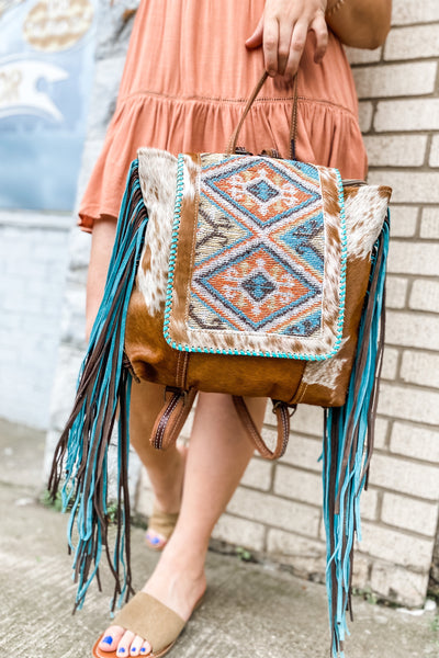 Desert Spirit Fringe Backpack The Tankwa Rucksack Handcrafted from genuine wildebeest  main image 3