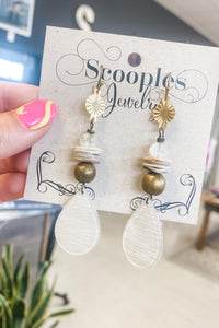 Scooples Natural Driftwood Seaglass Earrings