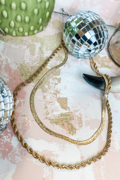Double Layered Gold Chain Necklace