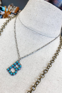 Short Turquoise Initial Necklace