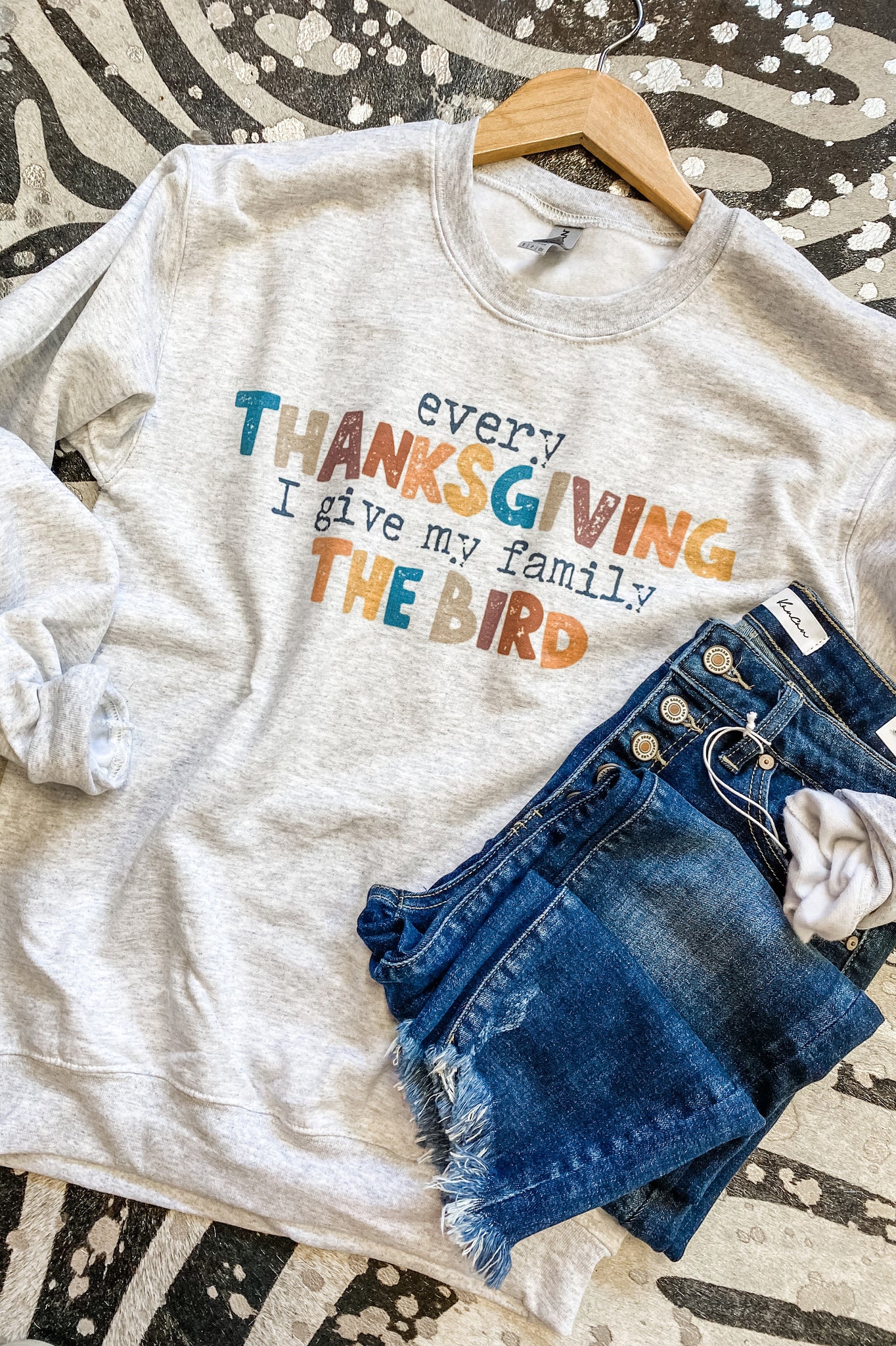 Give My Family The Bird Graphic Sweatshirt