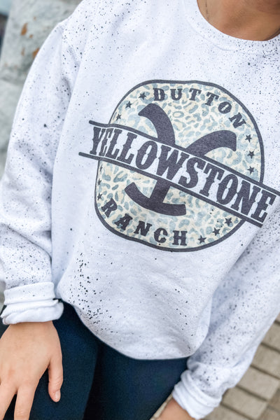 Yellowstone Leopard Splattered Graphic Sweatshirt
