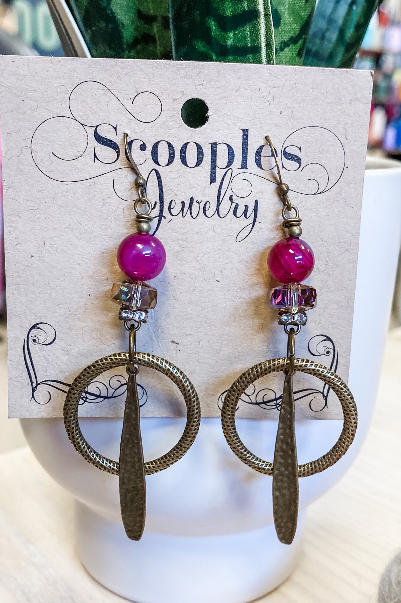 Scooples Mulberry Crystal Earrings