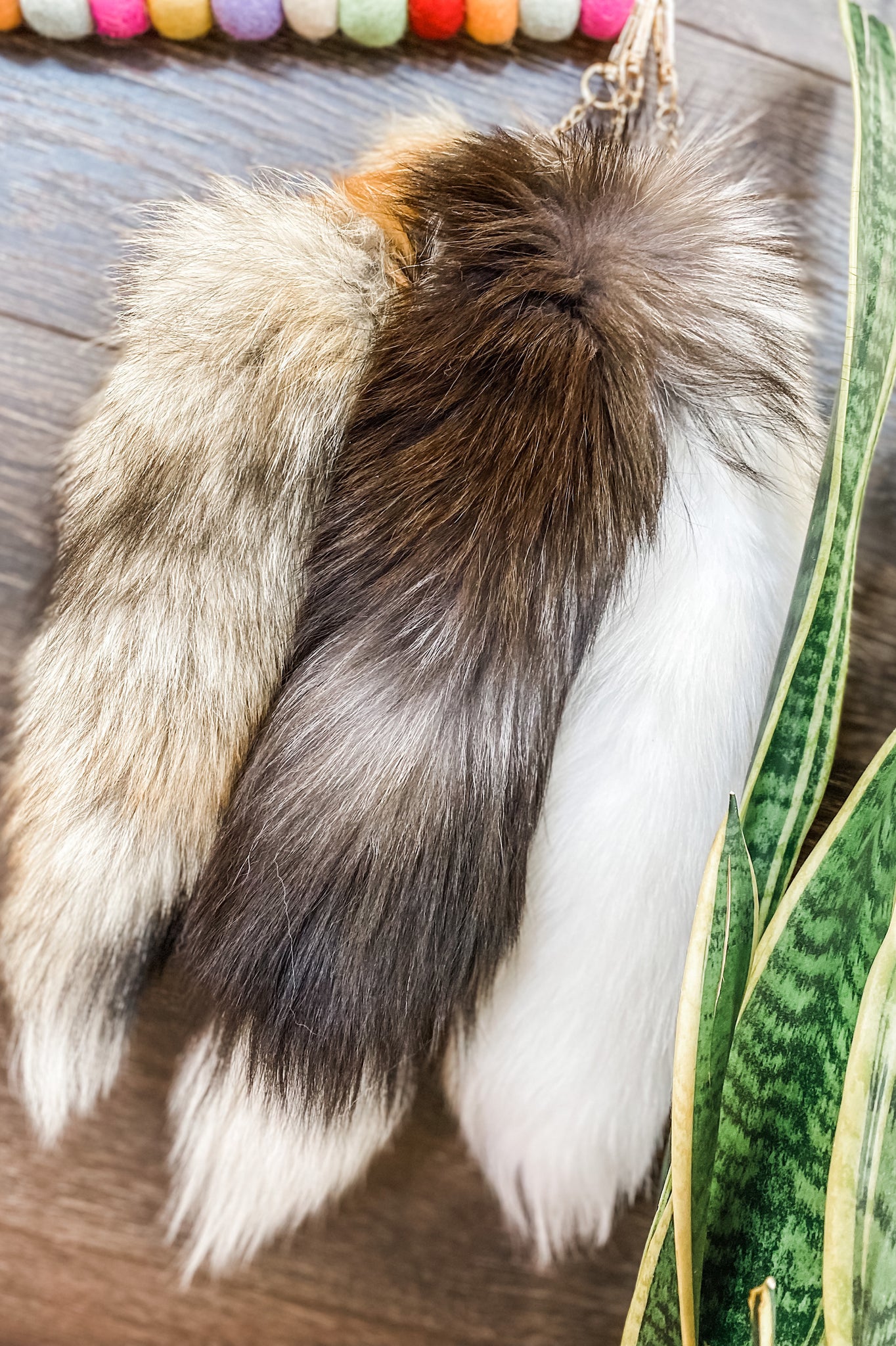 fox fur bag charm