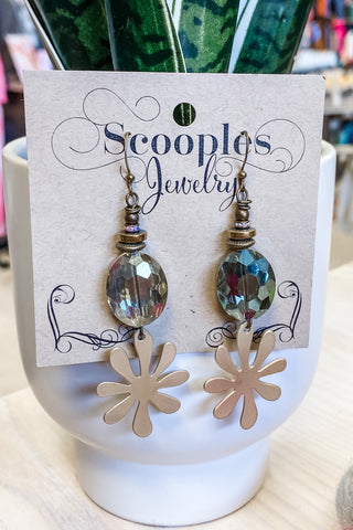 Scooples Blooming Crystal Olive Earrings