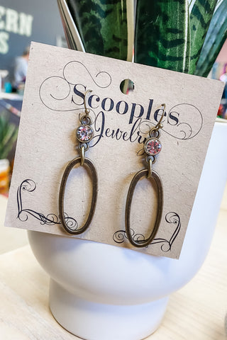Scooples Bronze Crystal Earrings