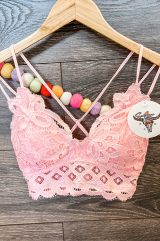 The Emma Lace Bralette - Orchid Pink
