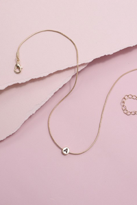 Gold Dot Initial Necklace