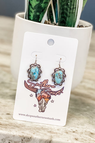 Turquoise Concho Gemstone Earrings