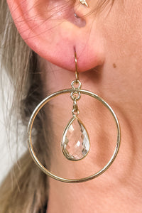 Scooples Gold Crystal Hoop Earrings