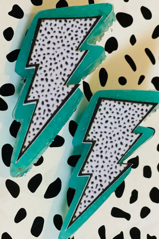 Turquoise Dalmation Lightning Vent Clips