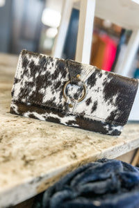 The Lydia Black + White Cowhide Wallet