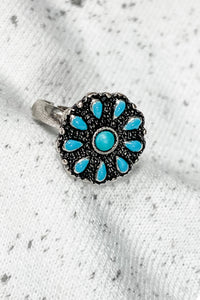 Turquoise Floral Ring
