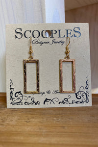 Scooples Gold Rectangle Earrings