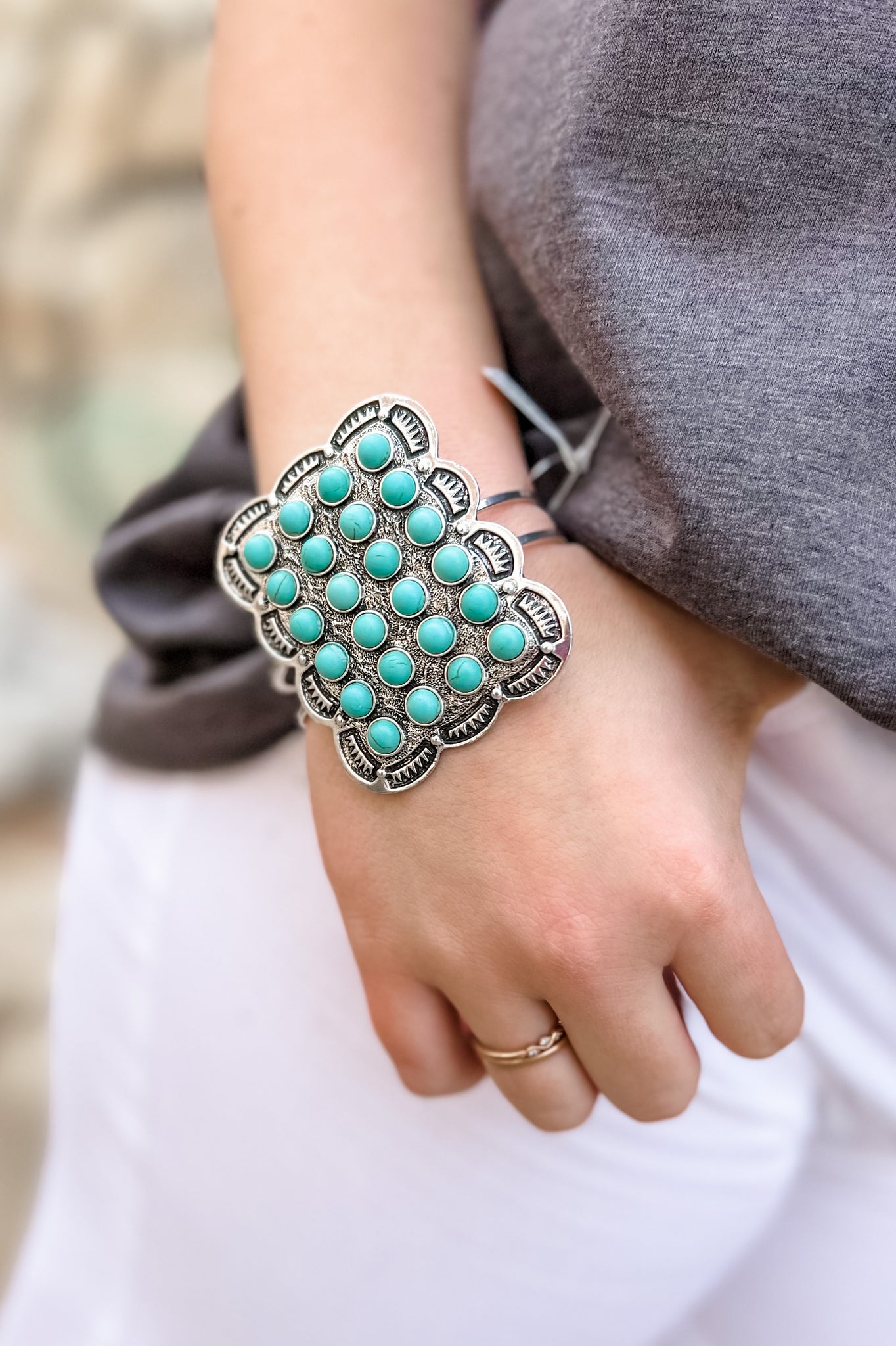 Turquoise Gemstone Rectangle Bracelet