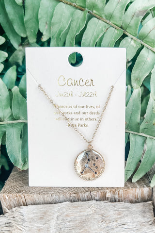 Zodiac Pendant Necklace - Cancer