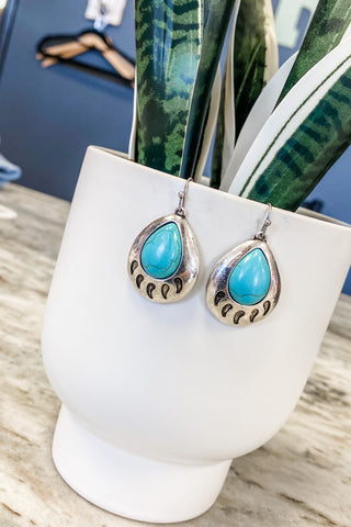 Turquoise Gem Stone Earrings