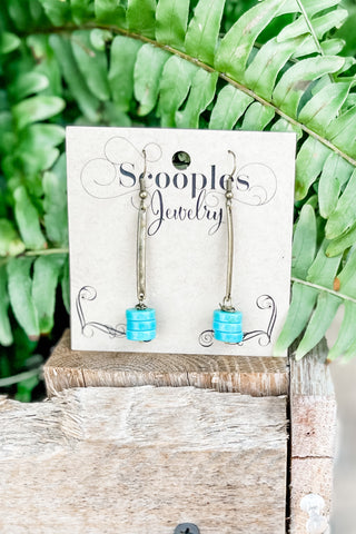 Scooples Turquoise Stack Bar Earrings